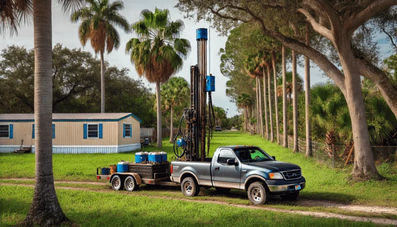 Image of residential water well drilling in Bushnell, FL.