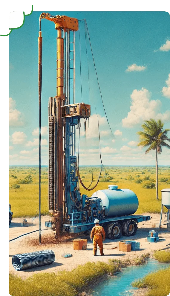 Image showing water well digging happening in Bushnell, Florida.